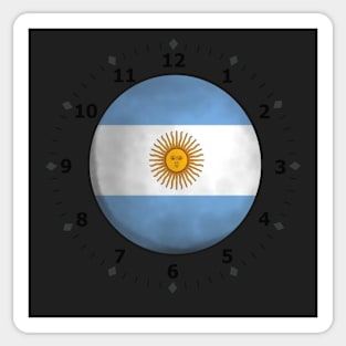 argentine flag clock Sticker